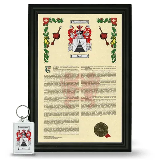 Basel Framed Armorial History and Keychain - Black