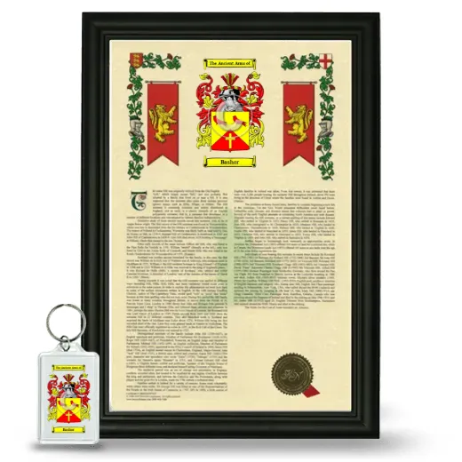 Bashor Framed Armorial History and Keychain - Black
