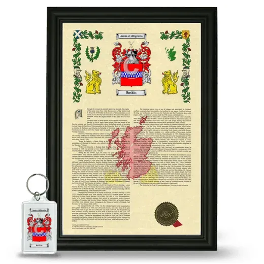 Baskin Framed Armorial History and Keychain - Black