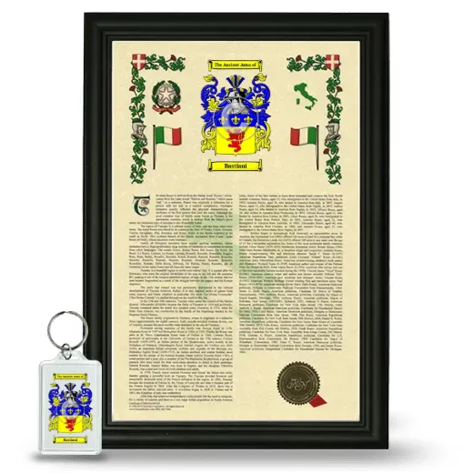 Bastiani Framed Armorial History and Keychain - Black