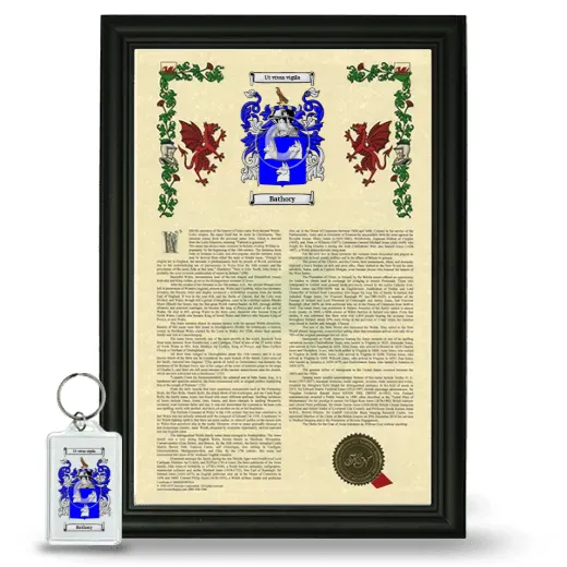 Bathory Framed Armorial History and Keychain - Black