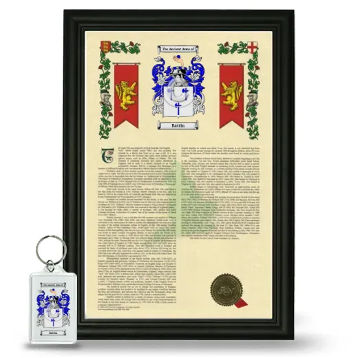 Battin Framed Armorial History and Keychain - Black