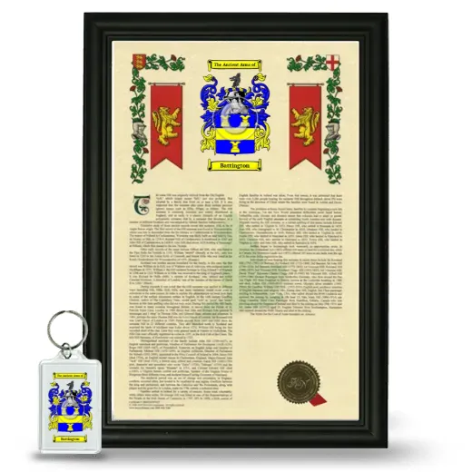 Battington Framed Armorial History and Keychain - Black