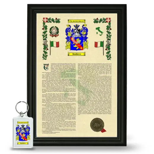 Bauducco Framed Armorial History and Keychain - Black