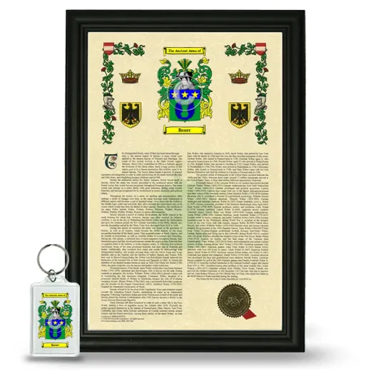Bauer Framed Armorial History and Keychain - Black