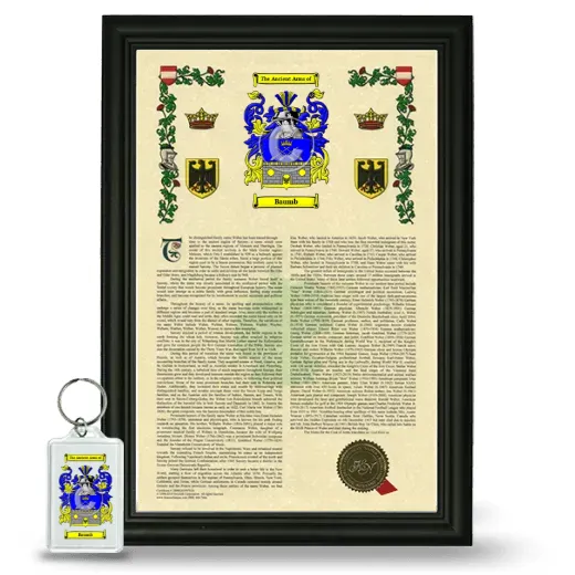Baumb Framed Armorial History and Keychain - Black
