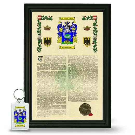 Baumgartner Framed Armorial History and Keychain - Black