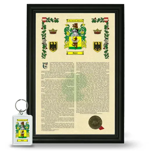 Bayre Framed Armorial History and Keychain - Black
