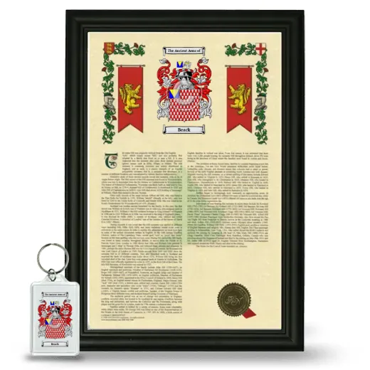 Beack Framed Armorial History and Keychain - Black