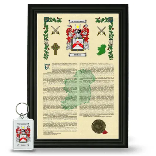 Beaham Framed Armorial History and Keychain - Black