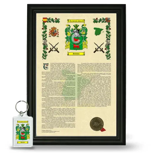 Becerra Framed Armorial History and Keychain - Black