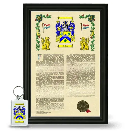 Becker Framed Armorial History and Keychain - Black