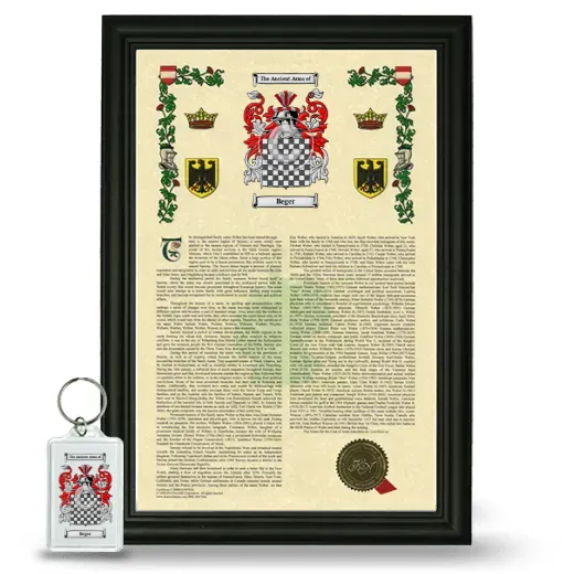 Beger Framed Armorial History and Keychain - Black