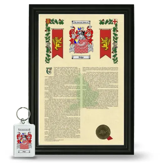 Beige Framed Armorial History and Keychain - Black