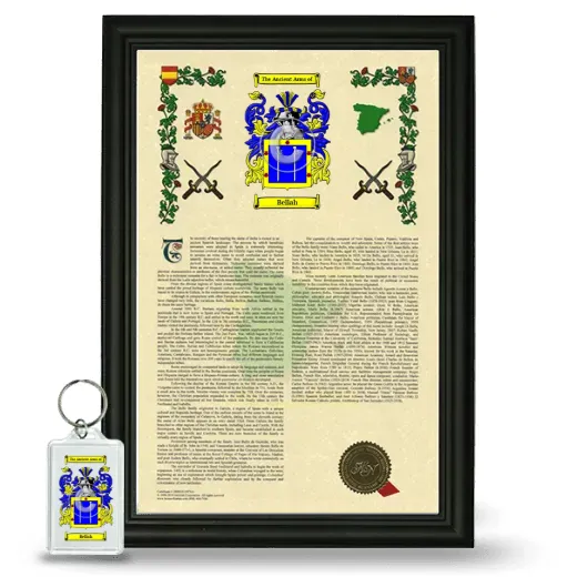 Bellah Framed Armorial History and Keychain - Black