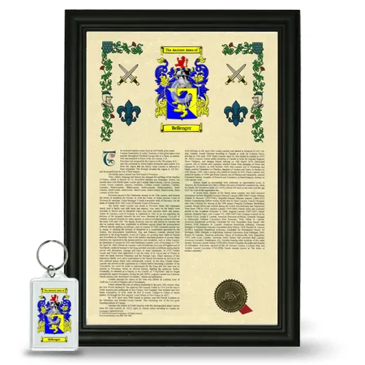 Bellenger Framed Armorial History and Keychain - Black