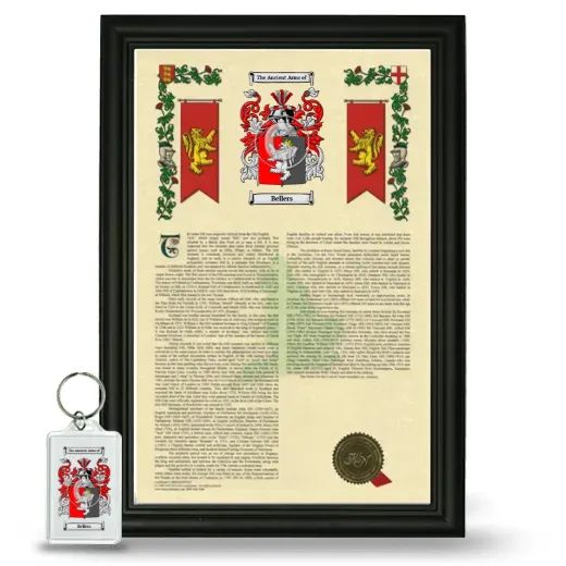 Bellers Framed Armorial History and Keychain - Black