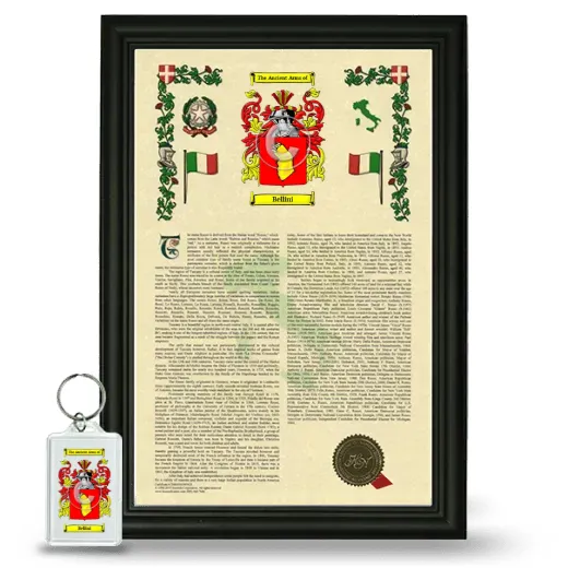 Bellini Framed Armorial History and Keychain - Black