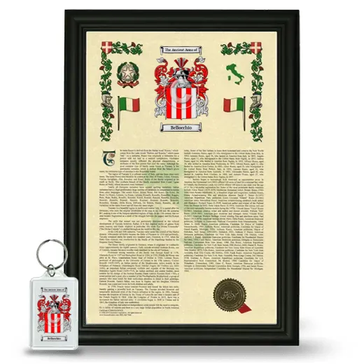 Bellocchio Framed Armorial History and Keychain - Black