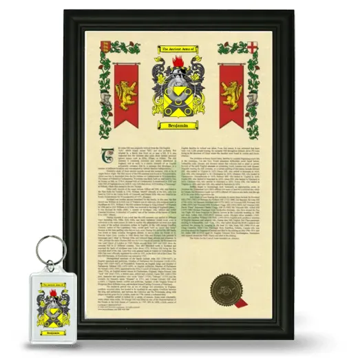 Benjamin Framed Armorial History and Keychain - Black