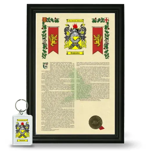 Benjamins Framed Armorial History and Keychain - Black