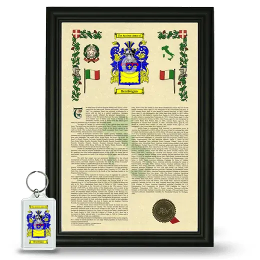 Bentivegna Framed Armorial History and Keychain - Black