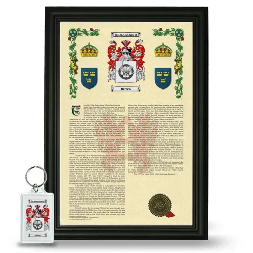 Bergen Framed Armorial History and Keychain - Black