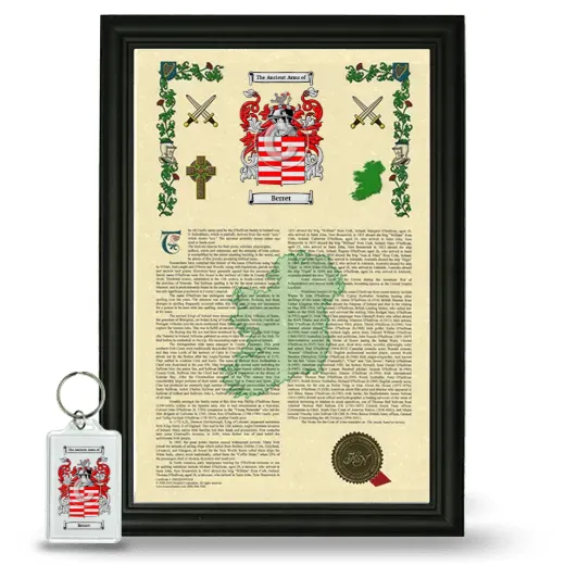 Berret Framed Armorial History and Keychain - Black