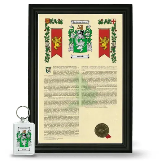 Berrish Framed Armorial History and Keychain - Black
