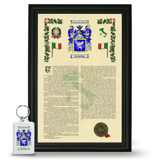 Bertocchini Framed Armorial History and Keychain - Black