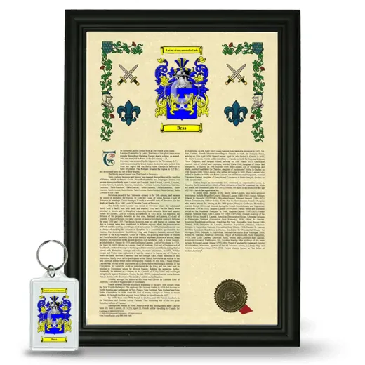Bess Framed Armorial History and Keychain - Black