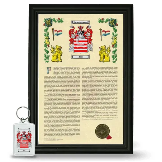 Best Framed Armorial History and Keychain - Black