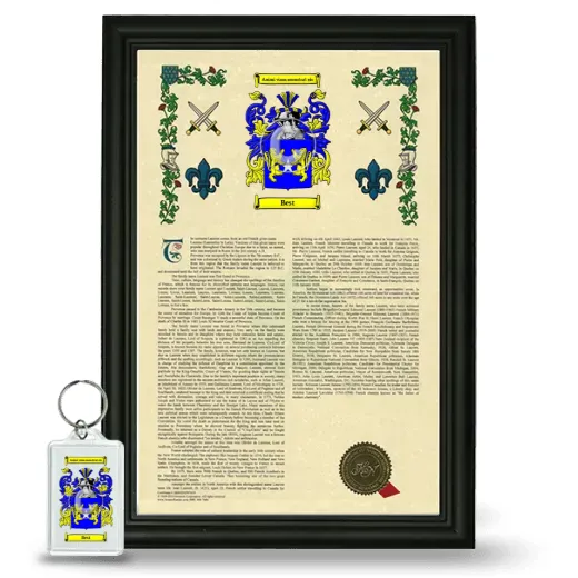 Best Framed Armorial History and Keychain - Black