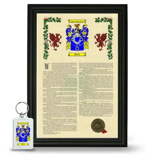 Beven Framed Armorial History and Keychain - Black
