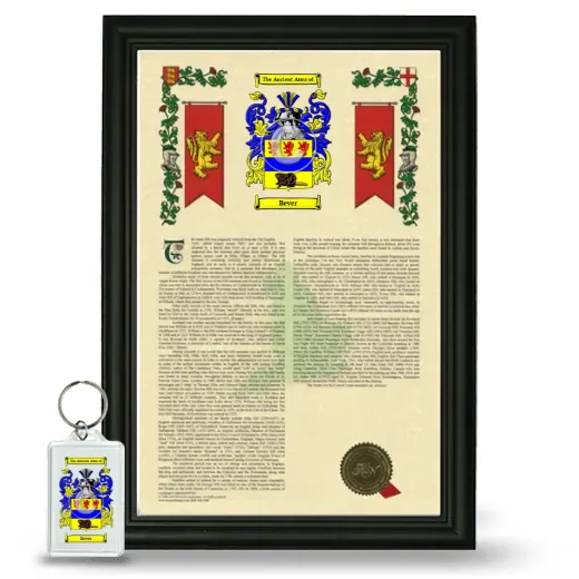 Bever Framed Armorial History and Keychain - Black
