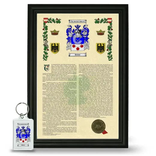 Bewer Framed Armorial History and Keychain - Black