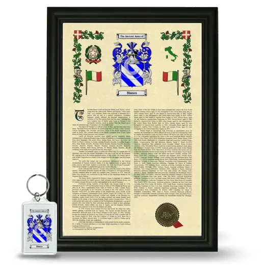 Bianca Framed Armorial History and Keychain - Black
