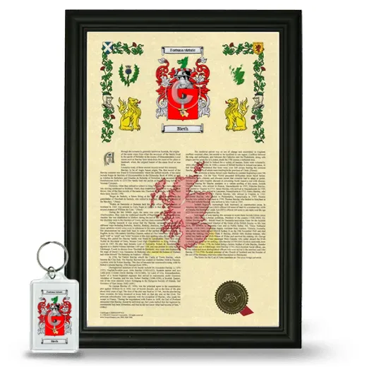 Bieth Framed Armorial History and Keychain - Black