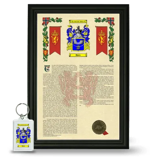 Bjorn Framed Armorial History and Keychain - Black