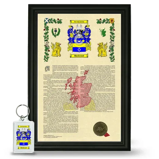 Blackwood Framed Armorial History and Keychain - Black
