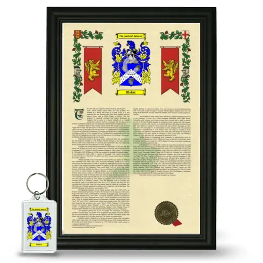 Blaker Framed Armorial History and Keychain - Black
