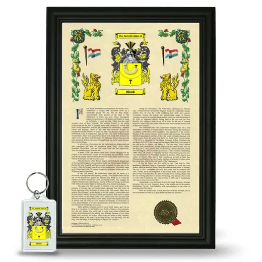 Blank Framed Armorial History and Keychain - Black