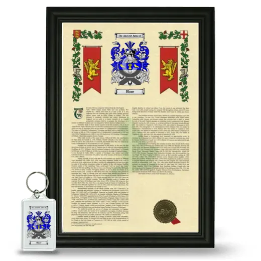 Blaze Framed Armorial History and Keychain - Black