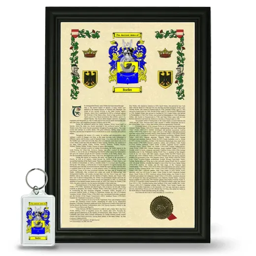 Boeler Framed Armorial History and Keychain - Black