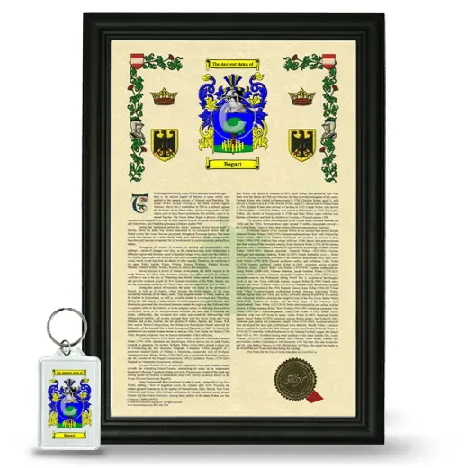 Bogart Framed Armorial History and Keychain - Black