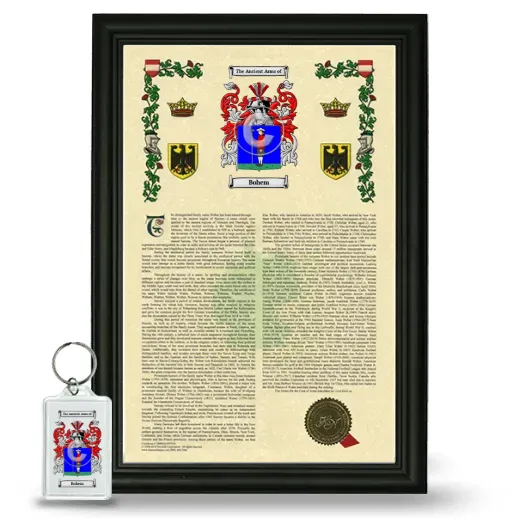 Bohem Framed Armorial History and Keychain - Black