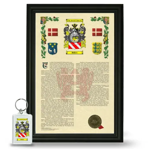 Bohrer Framed Armorial History and Keychain - Black
