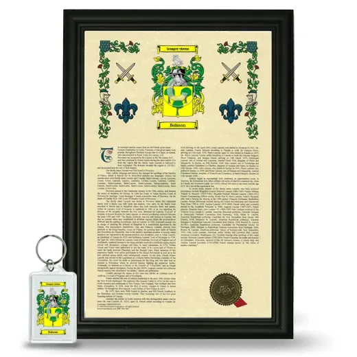 Boisson Framed Armorial History and Keychain - Black