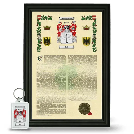 Bolt Framed Armorial History and Keychain - Black
