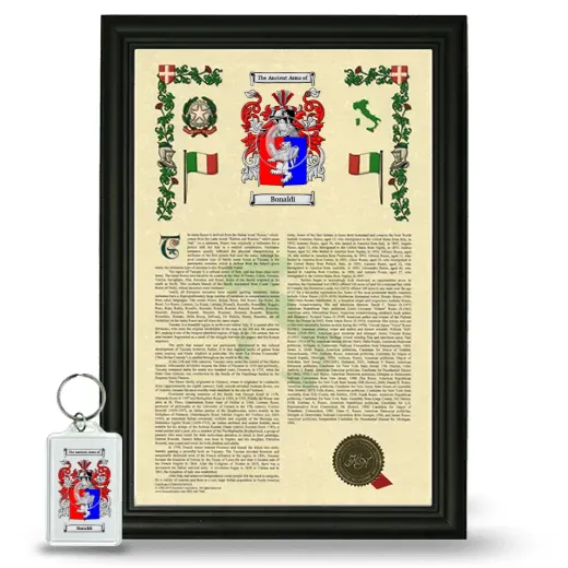 Bonaldi Framed Armorial History and Keychain - Black